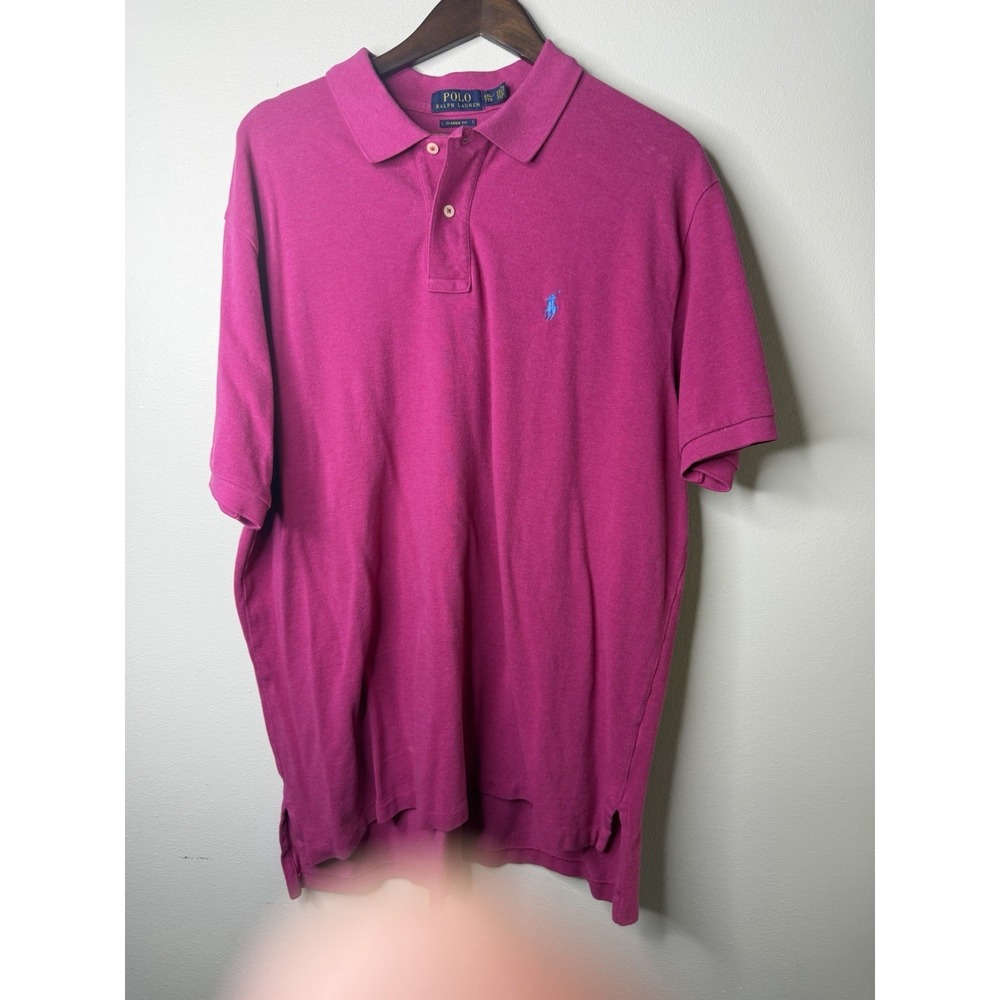 Polo Ralph Lauren Mens Classic Fit Polo Shirt XXL Cotton Magenta